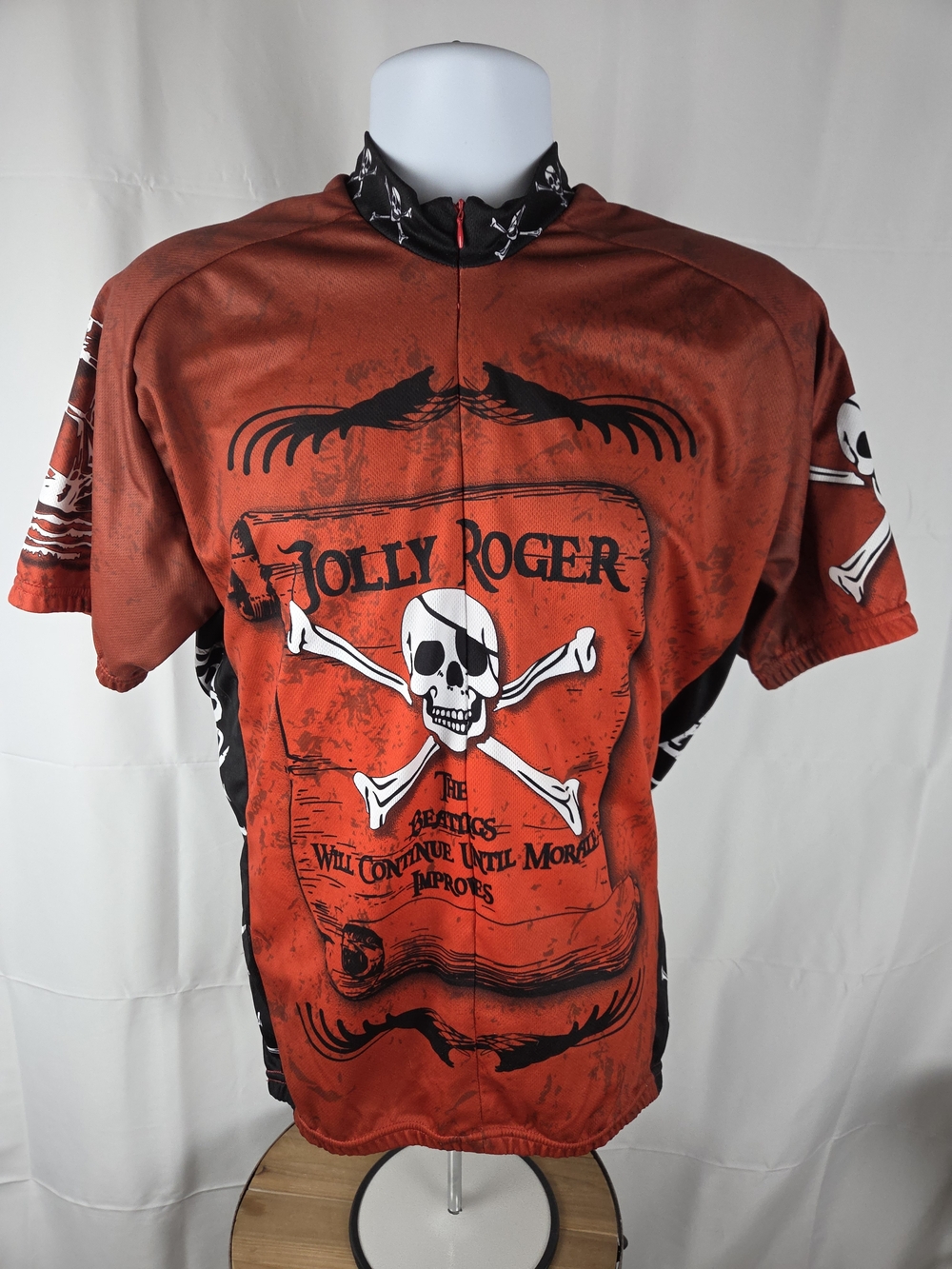 World Jerseys....Jolly Roger Red Skull Print Men’s Cycling Jersey
